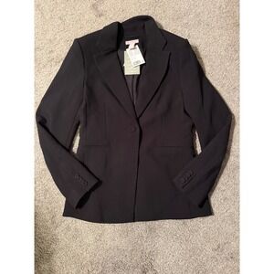 H&M Conscious Choice Black Blazer Jacket Button Front Womens Size S